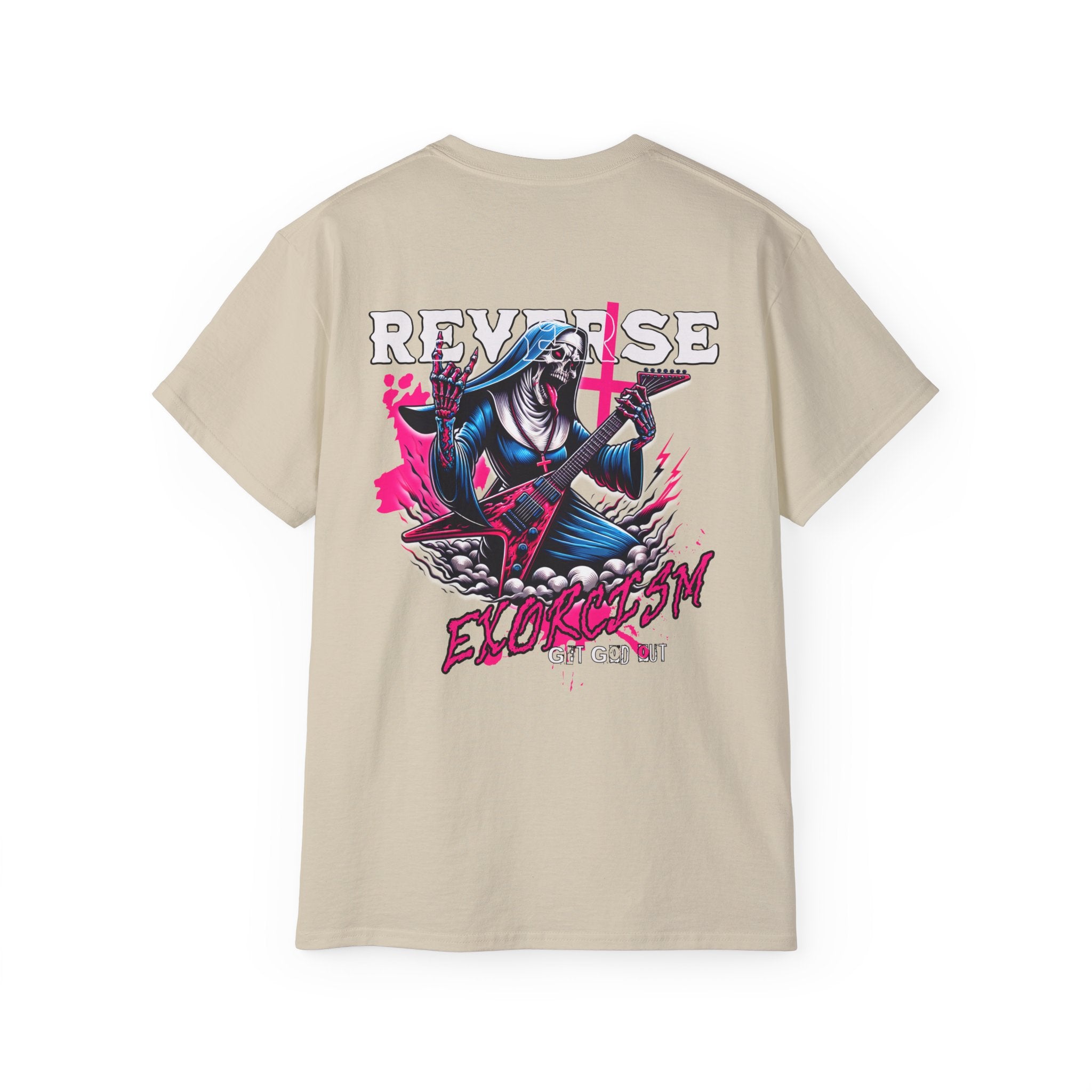 Reverse Exorcism - Unisex Cotton Tee (Back) - Damned Threads